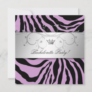 311-Silver Divine Paars Zebra Bachelorette Kaart