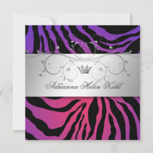 311-Silver Divine Paarse Radiance Zebra Lingerie Kaart