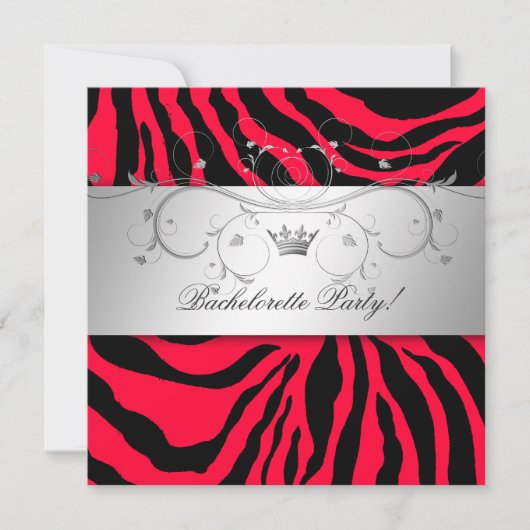 311-Silver Divine Red Hot Martini | Bachelorette Kaart (Voorkant)