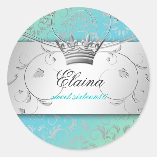 311-Silver Divine | TurquoiseLime Sticker (Voorkant)