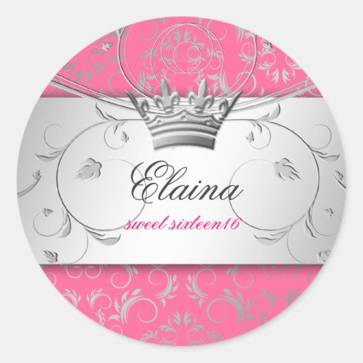 311-Silver Divine | weelderige roze Sticker (Voorkant)
