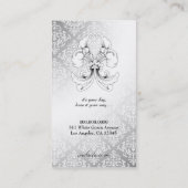 311-Silver Luxe Elegance Damask Visitekaartje (Achterkant)