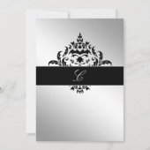 311-Simplisticly Elegant Damask Silver Kaart (Voorkant)