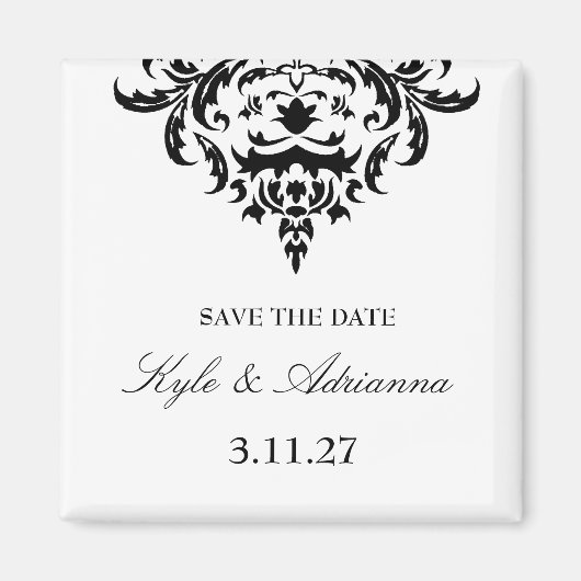311-Simply Elegant Damask Save the Date Magneet (Voorkant)