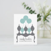 311 Snoep Boudoir Rococo Robin Egg Blue & Gray Pos Briefkaart (Staand voorkant)