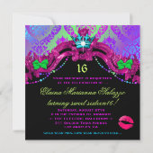 311 Snoep Wonderland Pink Sweet 16 Kaart (Achterkant)