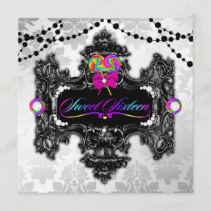 311 Snoep Wonderland Sweet 16 White Damask Kaart