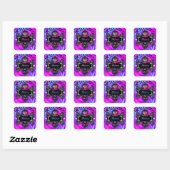 311 Snoep Wonderland Zebra Vierkante Sticker (Vel)
