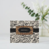 311-Sofisticerde Jungle Zebra RSVP Kaartje (Staand voorkant)