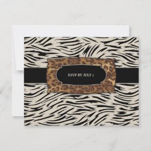 311-Sofisticerde Jungle Zebra RSVP Kaartje