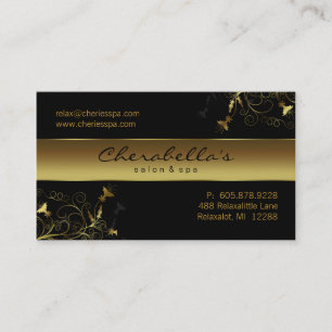 311 Spa - Salon Flower Elegant Gold Visitekaartje