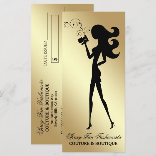311 Spray Tan Fashionista Gift Certificate (Voorkant / Achterkant)