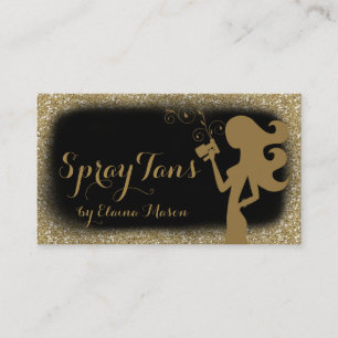 311 Spray Tan Girl Gold Glitter Black Visitekaartje