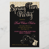 311 Spray Tan Party Flyer Gold Faux Sparkle (Voorkant)