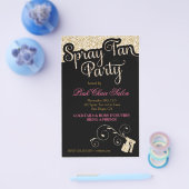 311 Spray Tan Party Flyer Gold Faux Sparkle (Enkel)