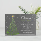311 Sterrennacht Kerstmis uitgenodigd grijs Kaart (Staand voorkant)