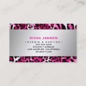 311-stijlvolle "Button" hot-roze luipaard Visitekaartje (Achterkant)