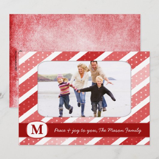 311 Stripes & Stippen-feestdag fotokaart Feestdagenkaart (Voorkant / Achterkant)