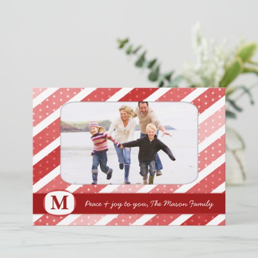 311 Stripes & Stippen-feestdag fotokaart Feestdagenkaart (Staand voorkant)