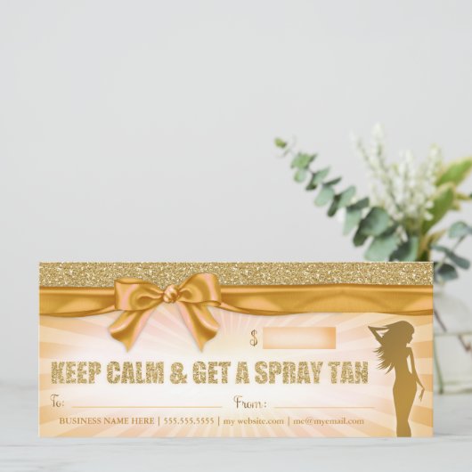 311 Sunburst Spraytan Cadeaubon (Staand voorkant)