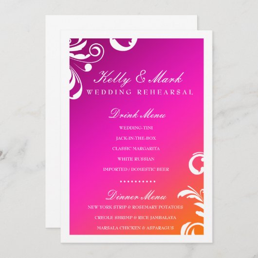 311-Swanky Swirl Dinner Drink Menu Wild Sunset (Voorkant / Achterkant)