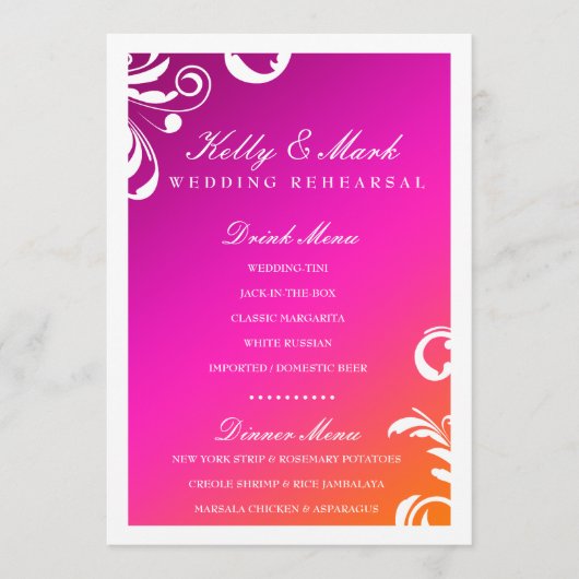 311-Swanky Swirl Dinner Drink Menu Wild Sunset (Voorkant)