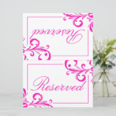 311 Swanky Swirls Reserved Sign 2 Kaart (Staand voorkant)