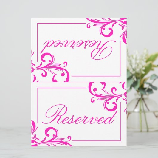 311 Swanky Swirls Reserved Sign 2 Kaart (Staand voorkant)