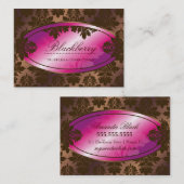 311-Sweet Blackberry Chocolate Truffle Damask Visitekaartje (Voorkant / Achterkant)