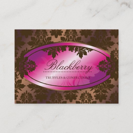 311-Sweet Blackberry Chocolate Truffle Damask Visitekaartje (Voorkant)