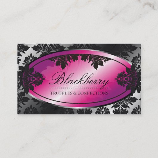 311-Sweet Blackberry Truffle Damask Visitekaartje (Voorkant)