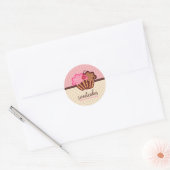 311 Sweet Cakes Cupcake Stippen n Strepen Ronde Sticker (Envelop)