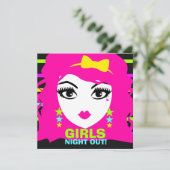 311 Sweet Neon Punk Invite Kaart (Staand voorkant)