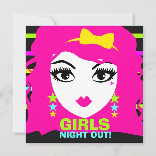 311 Sweet Neon Punk Invite Kaart (Voorkant)