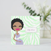 311-Sweet Pregnant Mam Zebra - Etnische Kaart (Staand voorkant)