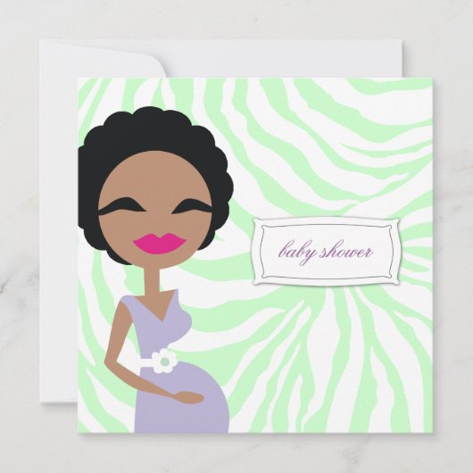311-Sweet Pregnant Mam Zebra - Etnische Kaart (Voorkant)