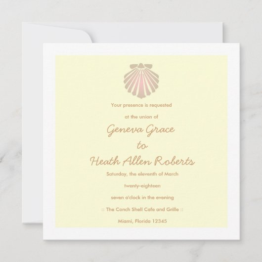 311-Sweet Shell Ecru Uitnodiging (Voorkant)