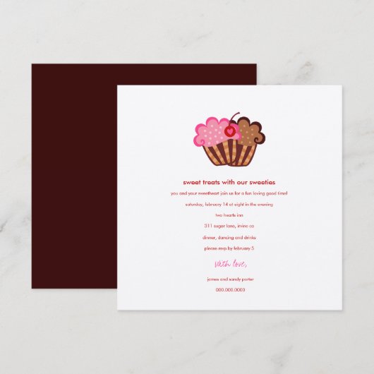 311-SweetCakes Valentijnsdag Kaart (Voorkant / Achterkant)