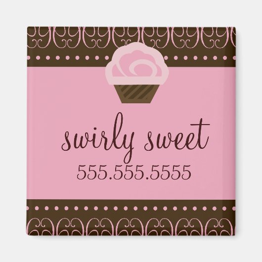 311 Swirly Pink Brown Magneet (Voorkant)
