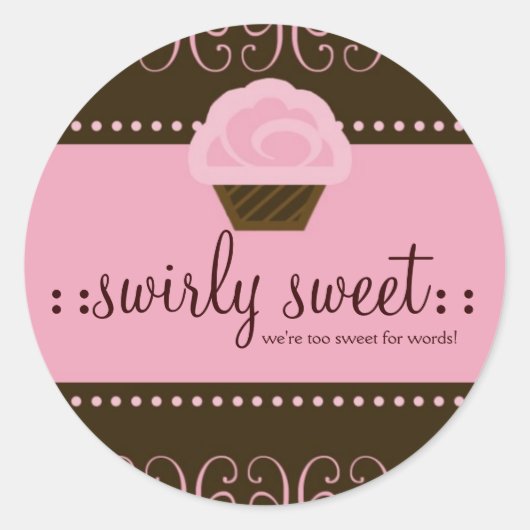 311-Swirly Sweet ook Ronde Sticker (Voorkant)