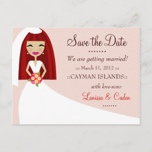 311 TE SCHATTIG SAVE THE DATE RED HEAD AANKONDIGINGSKAART