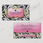 311-The Lavish Pooch | Witte bladeren Visitekaartje (Voorkant / Achterkant)