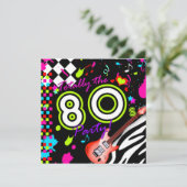 311-Totaal de 80s Partij - Rode Guitar Kaart (Staand voorkant)