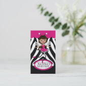 311 Trendy Little Dancer Pink Awning Zebra Pearl Visitekaartje (Staand voorkant)