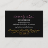 311 Tres Chic Damask Nail Tech Diamond Heart Afsprakenkaartje (Achterkant)