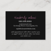 311 Tres Chic Damask Nail Tech Diamond Heart Afsprakenkaartje (Achterkant)