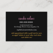 311 Tres Chic Diamond Heart Gold Damask Visitekaartje (Achterkant)