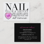 311 Tres Chic Nail Tech Diamond Heart Visitekaartje (Voorkant / Achterkant)