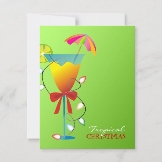 311-Tropisch paradijs met Kerstmis, groene Luau Kaart (Voorkant)