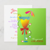 311-Tropisch paradijs met Kerstmis, groene Luau Kaart (Voorkant / Achterkant)